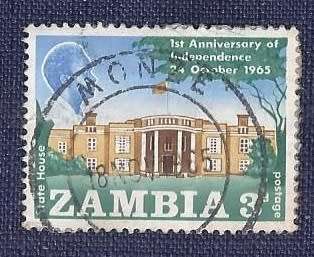 Zambia.1965.Independence 1yr - President Kaunda and State House 3d