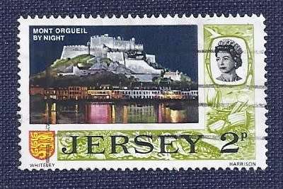 Jersey.1970.Mont Orgueil Castle at Night 2p
