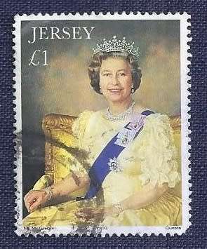 Jersey.1993.1£ Queen Elizabeth II (from Painting by Mara McGregor
