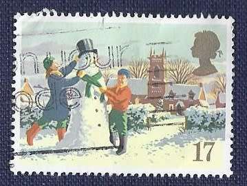Britain.1990.Christmas Building a Snowman  17P