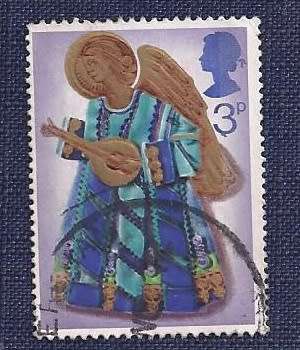Britain.1972.Christmas  -  Angel playing Lute  3P