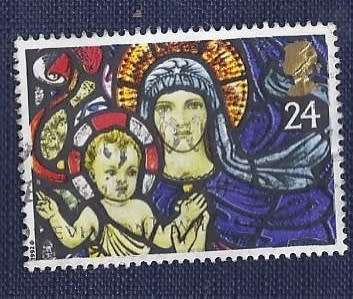 Britain.1992.Christmas - `Madonna and Child` St Mary`s,Bibury     24P