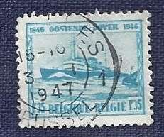 Belgium.1946.100th anniversary of the Oostende-Dover ferry 1.35Fr `Prince Baudouin` (mail steamer)