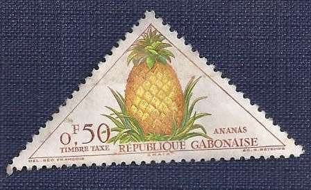 Gabon.1962.Postage due stamp  0,50f  Fruits  Pineapple   Triangle Stamps
