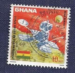 Ghana.1967. `Peaceful Use of Outer Space`  10NP  Orbiter 1