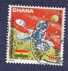 Ghana.1967. `Peaceful Use of Outer Space`  10NP  Orbiter 1