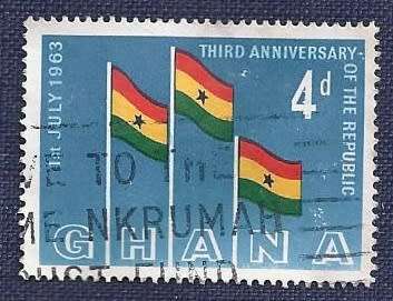 Ghana.1963.The 3rd Anniversary of Republic 4d Three Flags