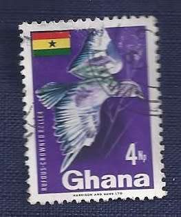 Ghana.1967.National Symbols   4NP  Rufous-crowned Roller
