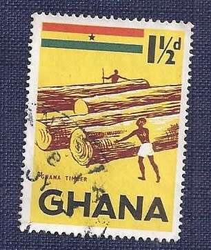 Ghana.1959.National Symbols  1½d   Ghana Hardwood Export