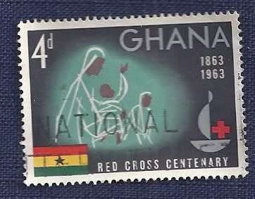 Ghana.1963.100th Anniversary of Red Cross 4d  Nurses and Child
