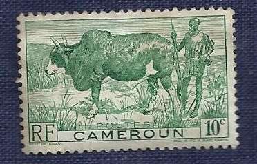 Cameroon.1946. Local Motives  Zebu , Herdsman  10c