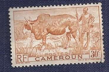 Cameroon.1946. Local Motives  Zebu , Herdsman  30c