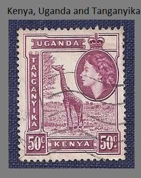 British East Africa.1954.Queen Elisabeth II - Giraffe  50c
