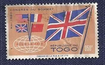 Togo.1960.Summit Conference in Paris 0,50F British flag and flags of the 4 powers