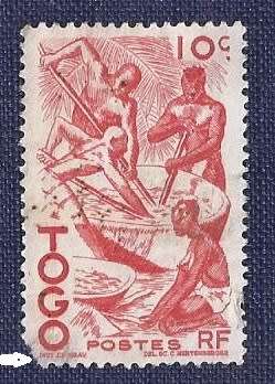 Togo.1947.Native Pictures  10c  Extracting Palm Oil (reduced)