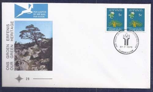 RSA.1973.Our green Heritage  (FDC  29 ) two 5c stamps