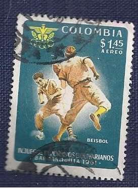 Colombia.1961.Airmail - Bolivar Sport Games, Barranquilla 1,45  Baseball