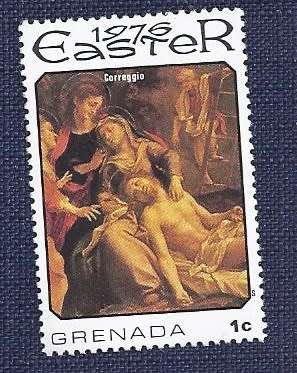 Grenada.1976.Easter - Painting   1c  by  Correggio