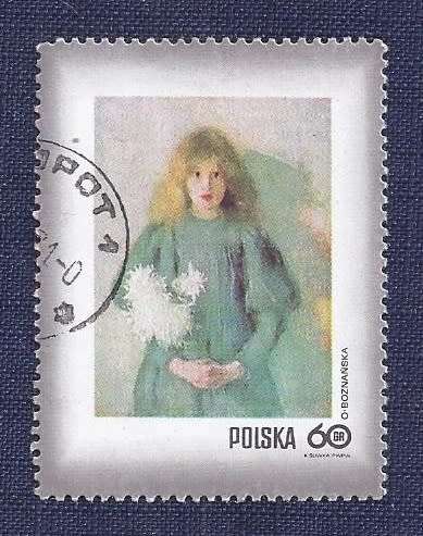 Poland.1971. Women in Polish Paintings 60   Girl with Chrysanthemums, by Olga Boznanska (1865-1940