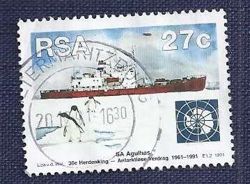 RSA.1991.30th Anniversary of Antarctic Treaty  27c   Adelie Penguin