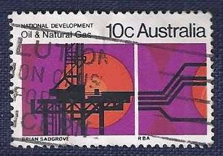 Australia.1970.National Development 10c  Oil Rig, Oil and Natural Gas Pipelines