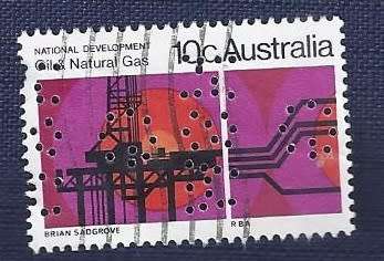 Australia.1970.National Development 10c  Oil Rig, Oil and Natural Gas Pipelines