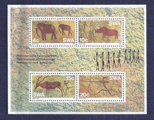 SWA.1976.Rock Paintings of the Bush Men   Minisheet (121 x 96mm) Unhinged Mint