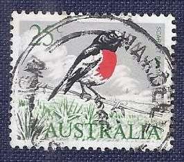 Australia.1966.Birds & Marine Life - Decimal Currency 25c   Scarlet Robin