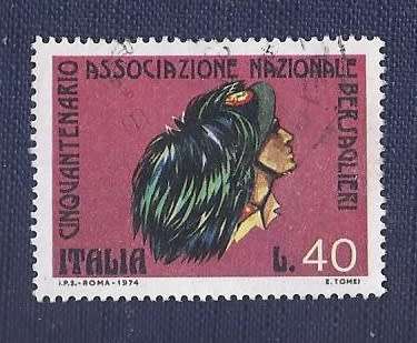 Italy.1974.50th Anniversary of Bersaglieri Veterans Association  40L  Feather Headdress
