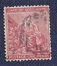 Cape of Good Hope.1865.Allegory of Hope  1d  With Outer Frame Line