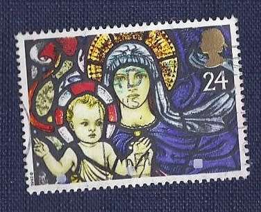 Britain.1992.Christmas -  24p -  `Madonna and Child` St Mary`s,Bibury