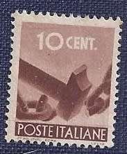 Italy.1945.Democracy  10C   Hammer Breaking Chain (Freedom)