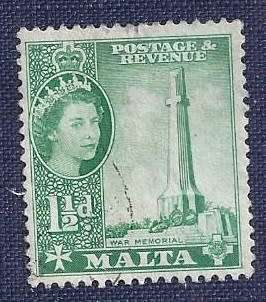 Malta.1956.Elizabeth II  1½d   War Memorial, Floriana