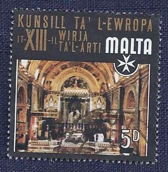 Malta.1970.13th Council of Europe Art Exhibition  5d  Saint John`s Co-Cathedral