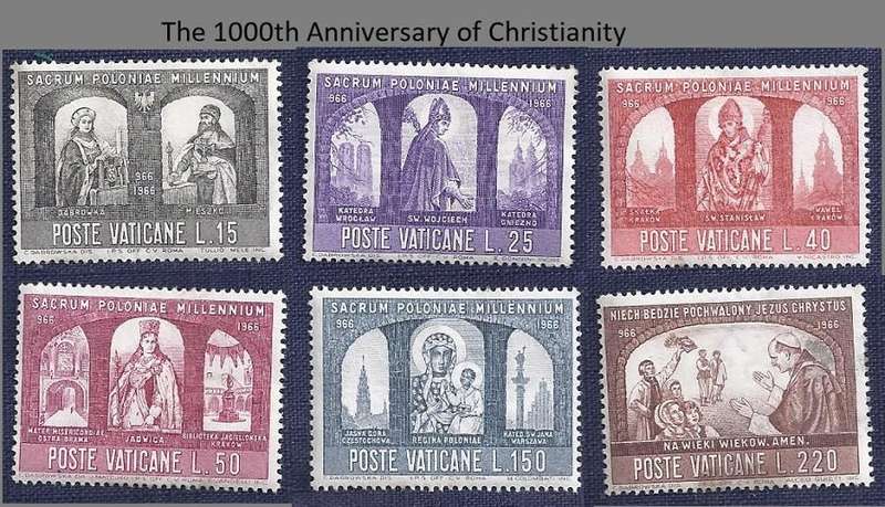 Vatican City.1966.The 1000th Anniversary of Christianity set of 6