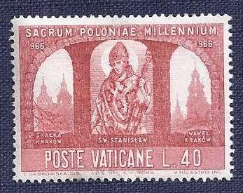 Vatican City.1966.The 1000th Anniversary of Christianity set of 6