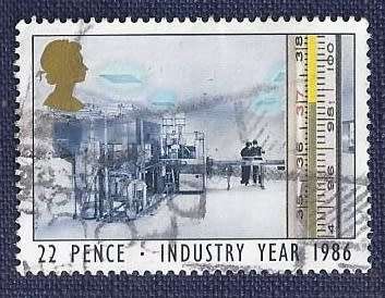 Britain.1986.Industry Year  22p   Thermometer and Pharmaceutical Laboratory (Health)