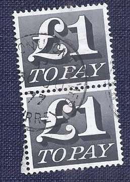Britain.1970.Too Pay  Numeral Stamps - New Design   £ 1  Pair