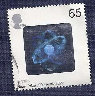 Britain.2001.100th Anniversary of the Nobel Prize  65p  Hologram of Boron Molecule (Physics)