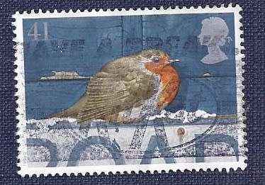 Britain.1995.Christmas   41P  European Robin  on Road Sign