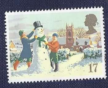 Britain.1990.Christmas Building a Snowman  17P