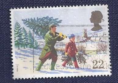 Britain.1990.Christmas 22p   Fetching the Christmas Tree