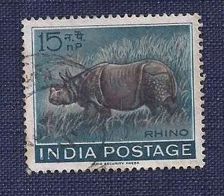 India.1962.Wild Life Week  15NP   Rhinoceros