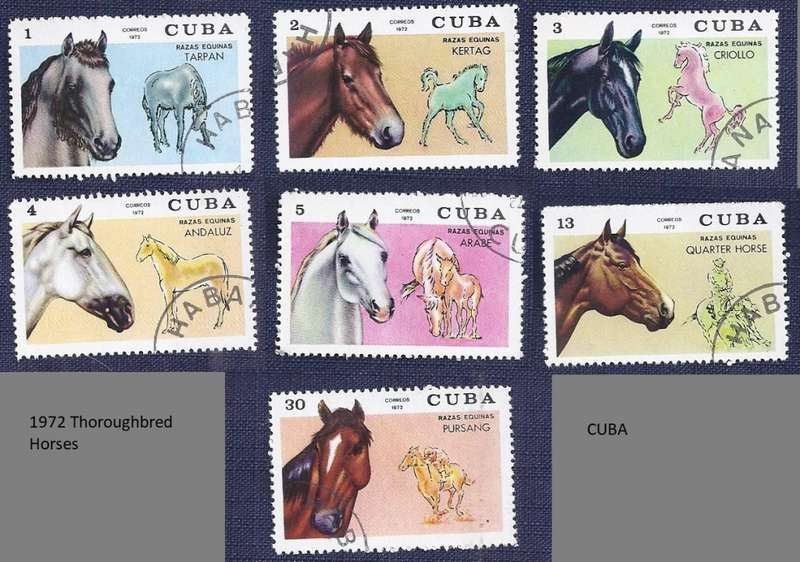 Cuba .1972 .Thoroughbred Horses    full set of 7