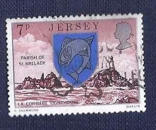 Jersey.1976 .Coat of Arms  7   La Corbiere Lighthouse - Parish of Brelade