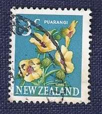 New Zealand.1968 .Local Motifs - Flowers  3c    Puarangi or Venice Mallow