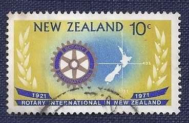 New Zealand.1971 .50th Rotary International  10c