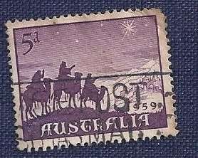 Australia.1959 .Chtistmas  Three wise men  5d