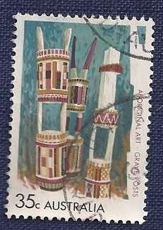 Australia.1971 .Art of Australian Aborigines  35c  Grave Posts