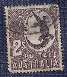 Australia.1956 .Art of Australian Aborigines  2s    Crocodile